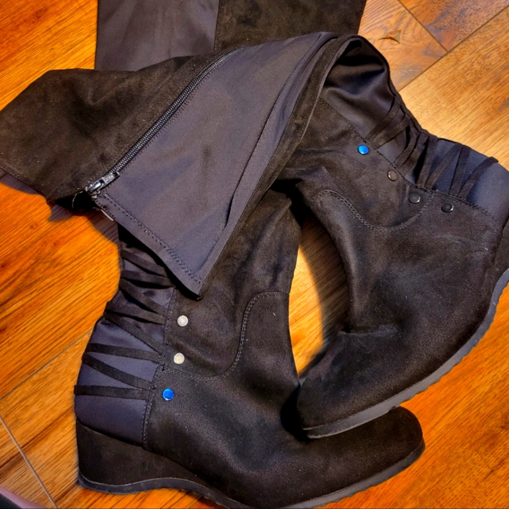 Wide calf knee high boots